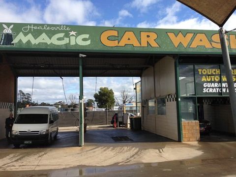 View of the car wash entry and exit point