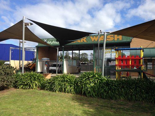 View of a garden at the Healesville Magic Car Wash