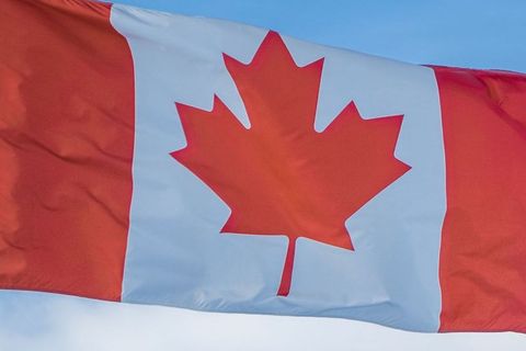Canadian Flag In The Wind With Blue Sky | Orthodontics at the Wireworks | Orthodontist In Yorkdale | Orthodontist In Barrie