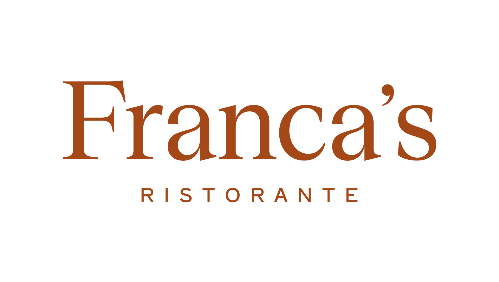 Franca's Ristorante logo in brown text on a white background.