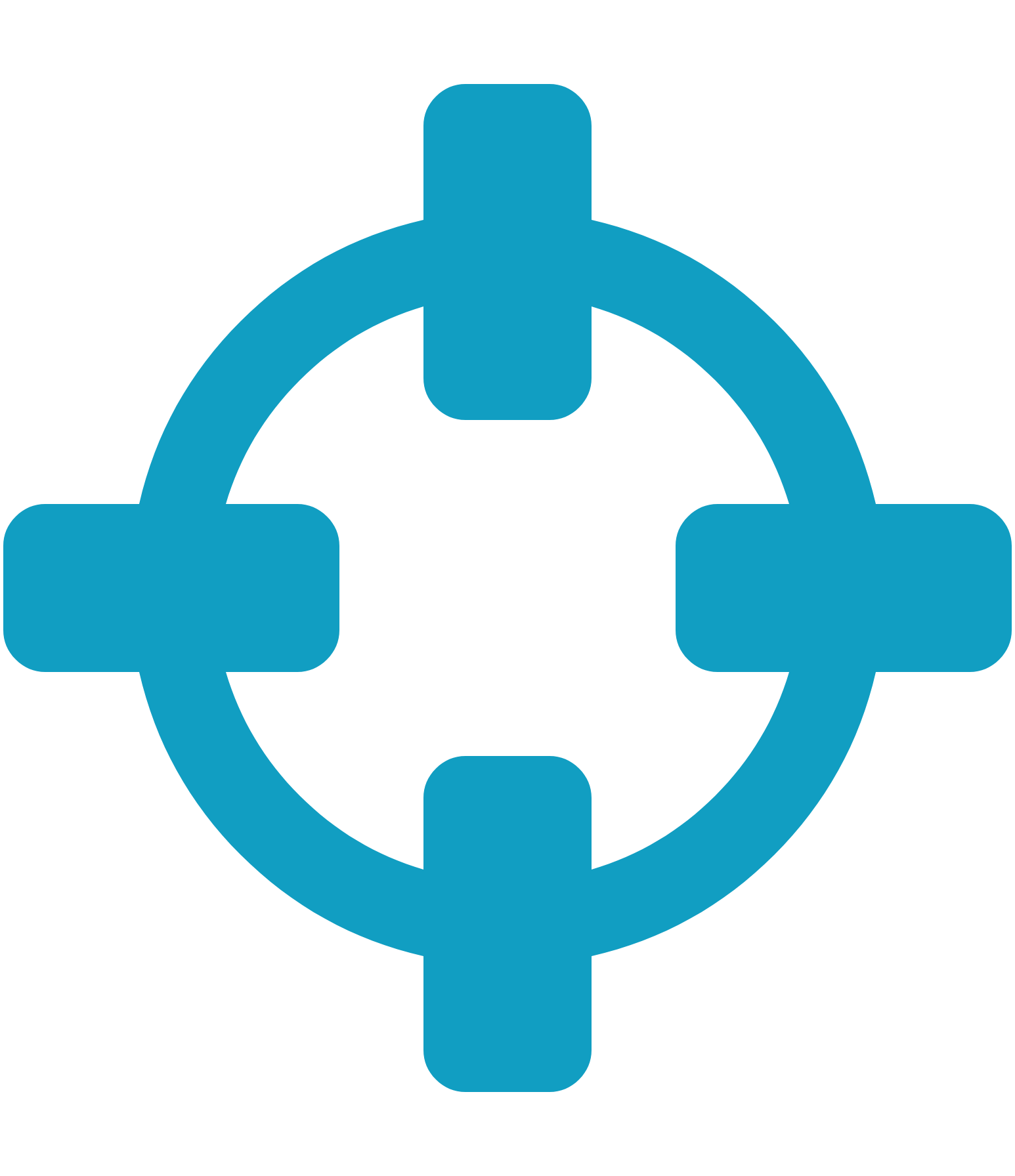 Blue target symbol.