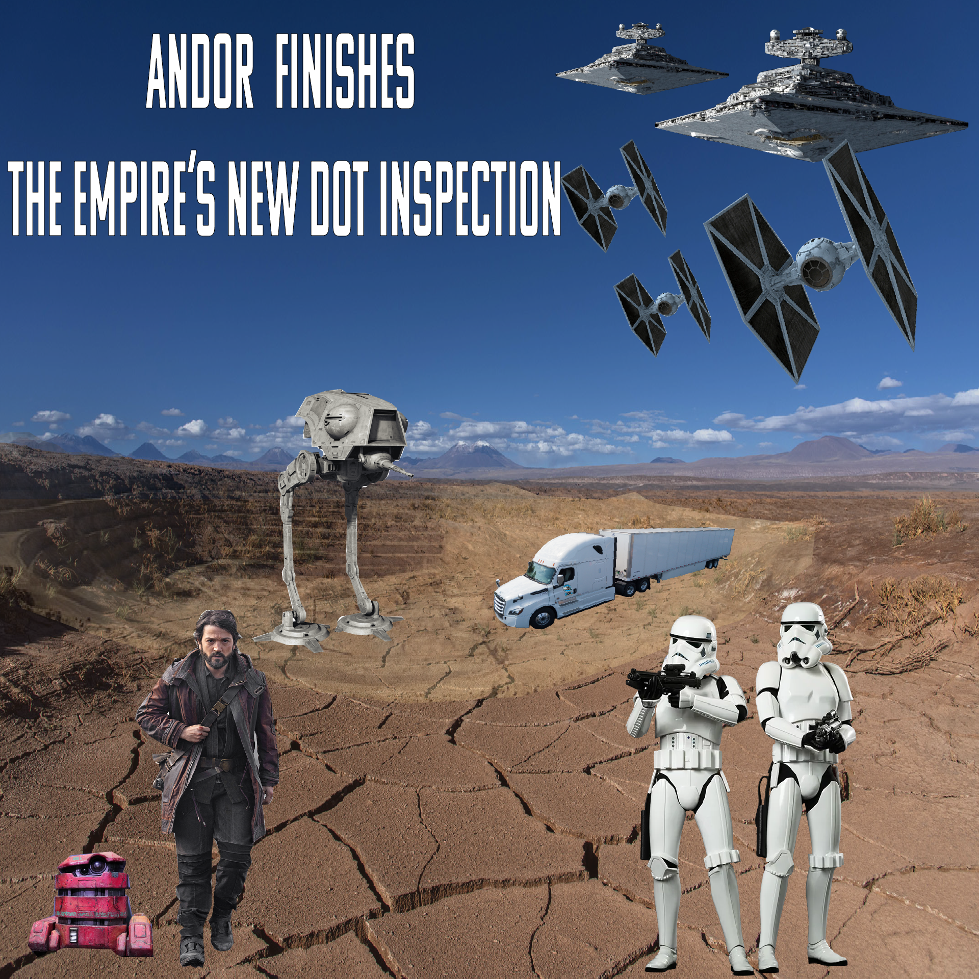 a poster for andor finishes the empire 's new dot inspection