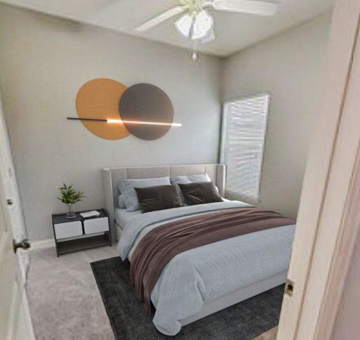 Interior photo of a modern bedroom