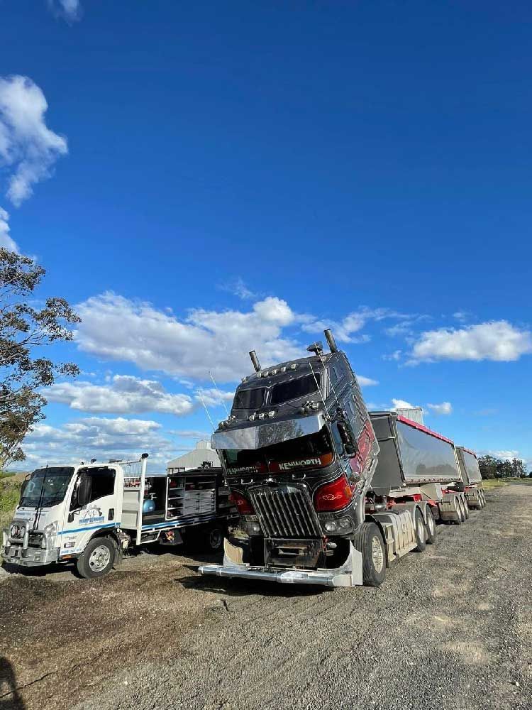 Black and Red Coloured Truck — Superior Diesel Maintenance in Westdale, NSW