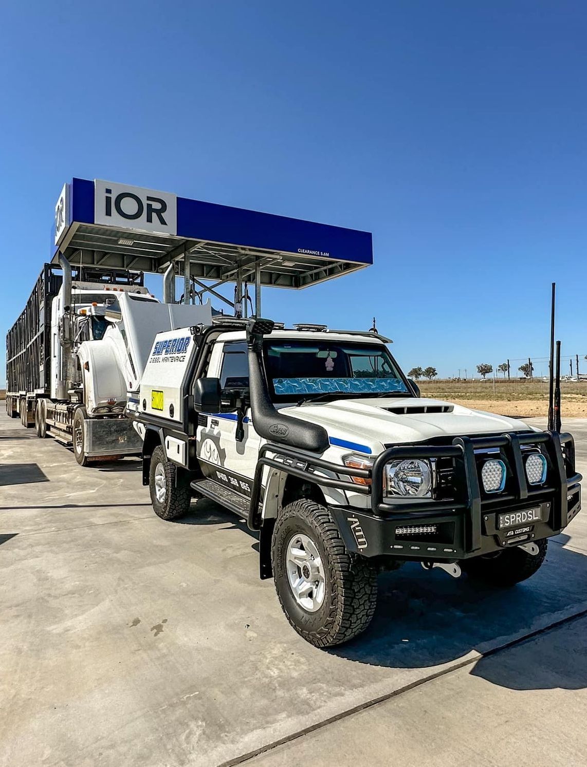 Truck being fixed by diesel mechanic — Superior Diesel Maintenance in Westdale, NSW
