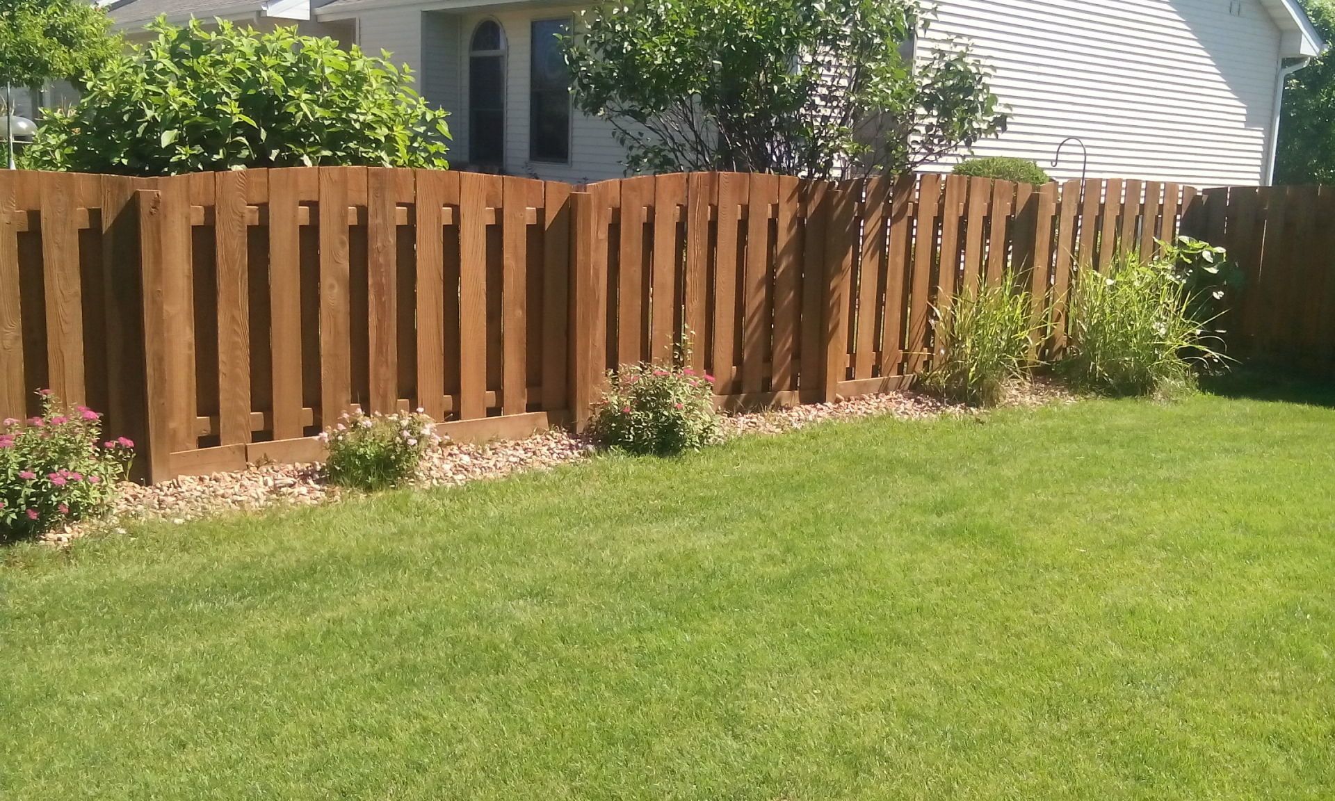 Wooden fence during nice weather