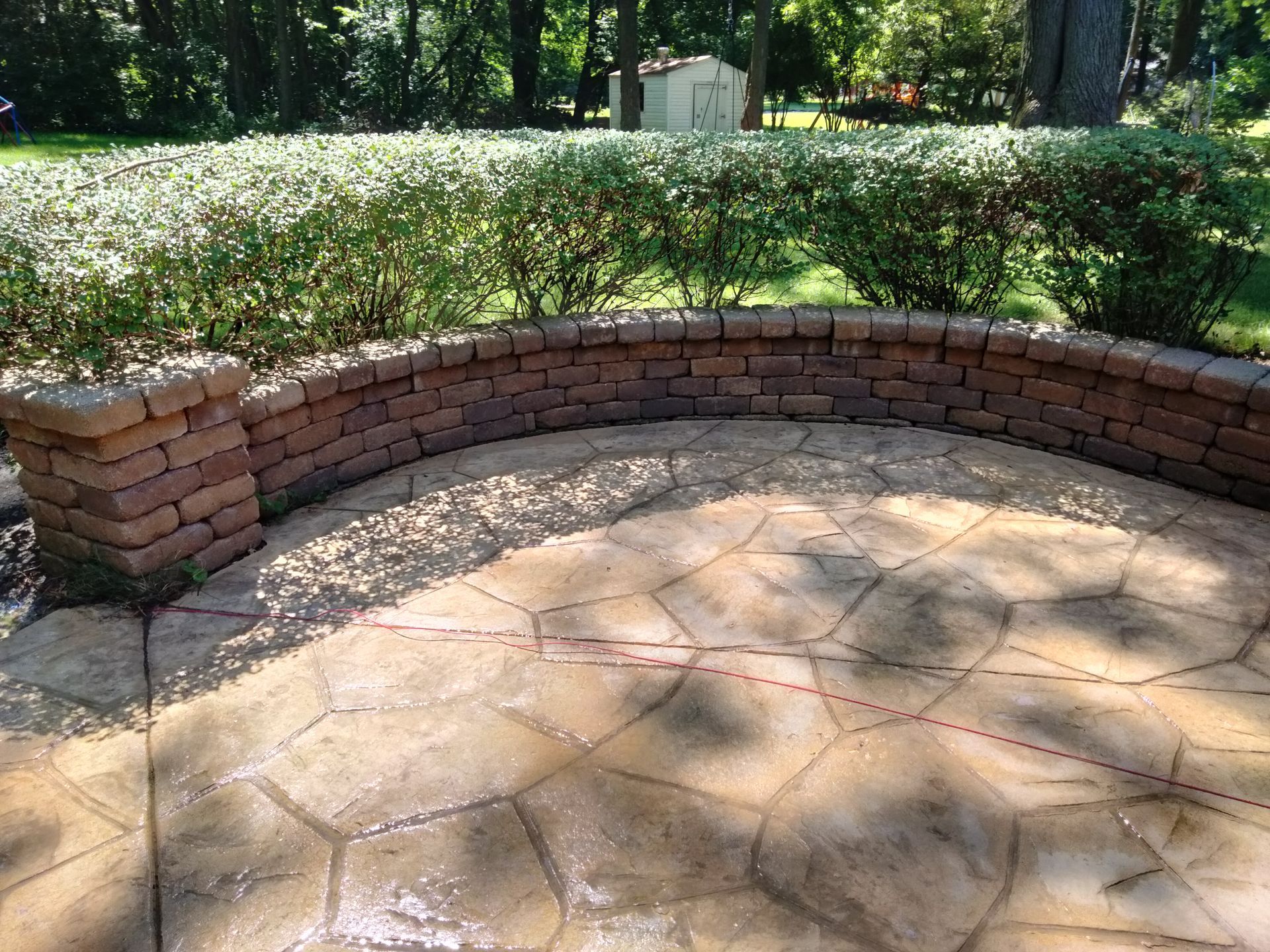 Cleaned Concrete flooring after pressure washing