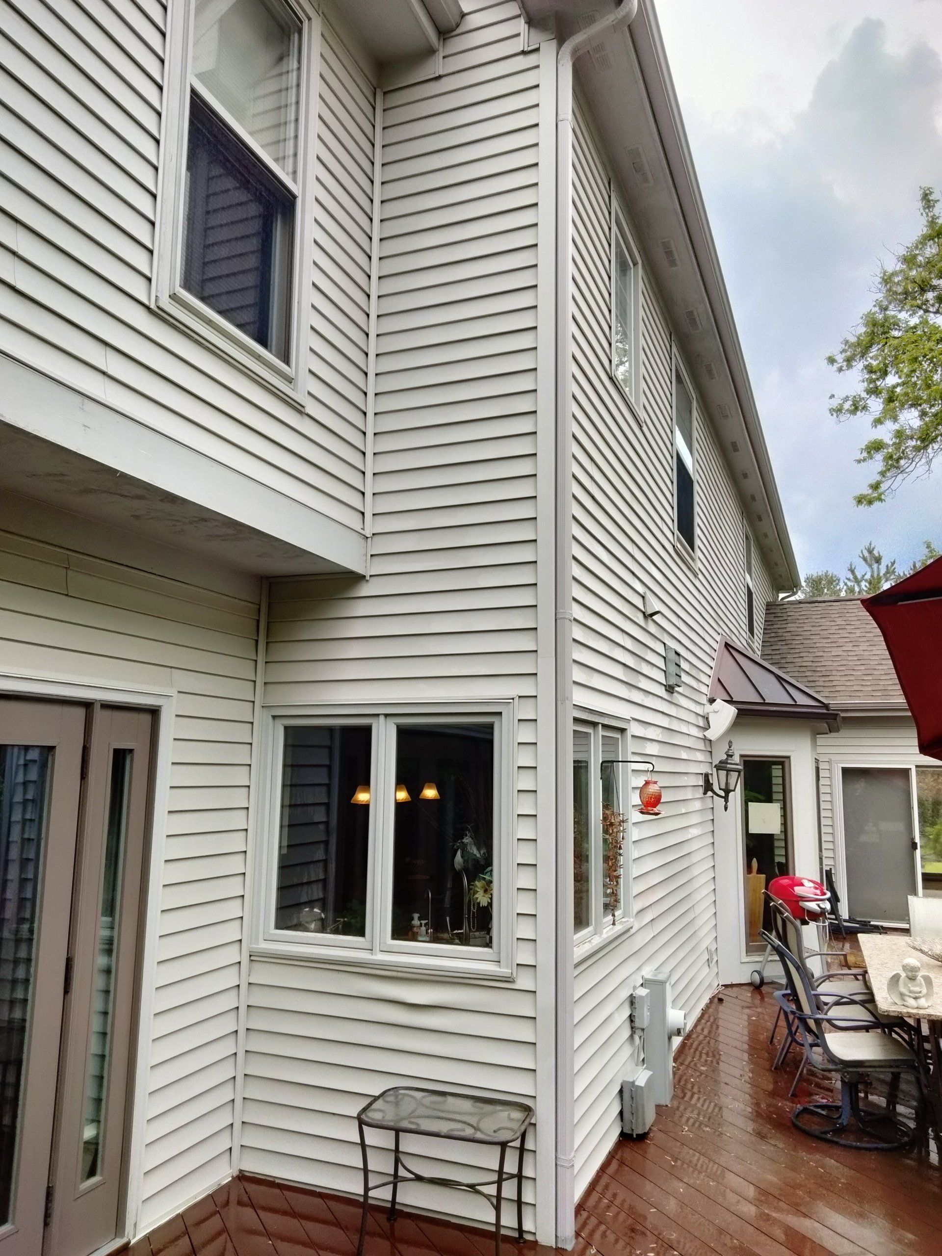 Cleaned exterior wood siding