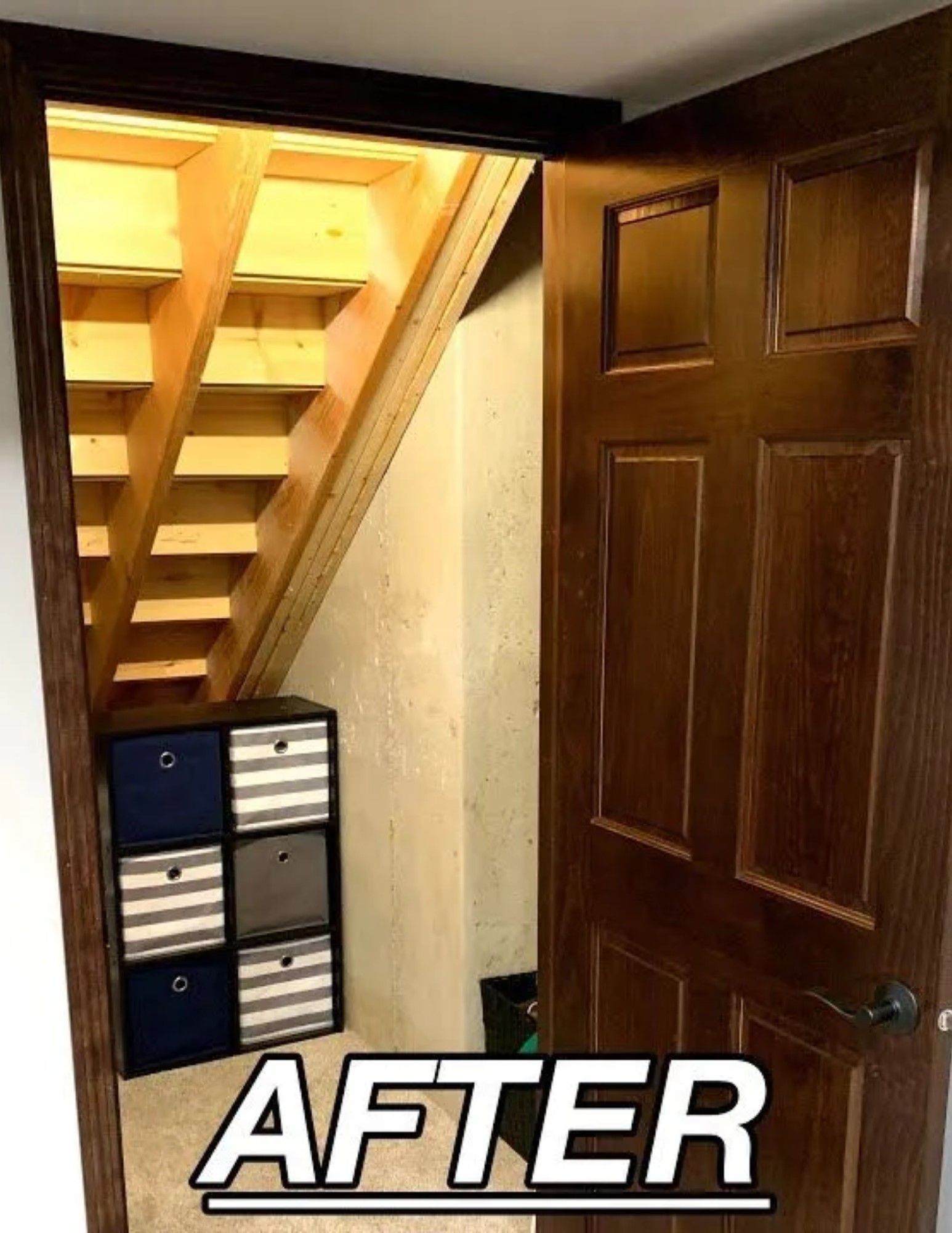 A picture of a closet after being remodeled