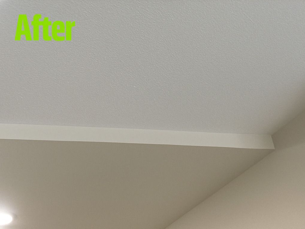 A picture of a ceiling with the words after written on it