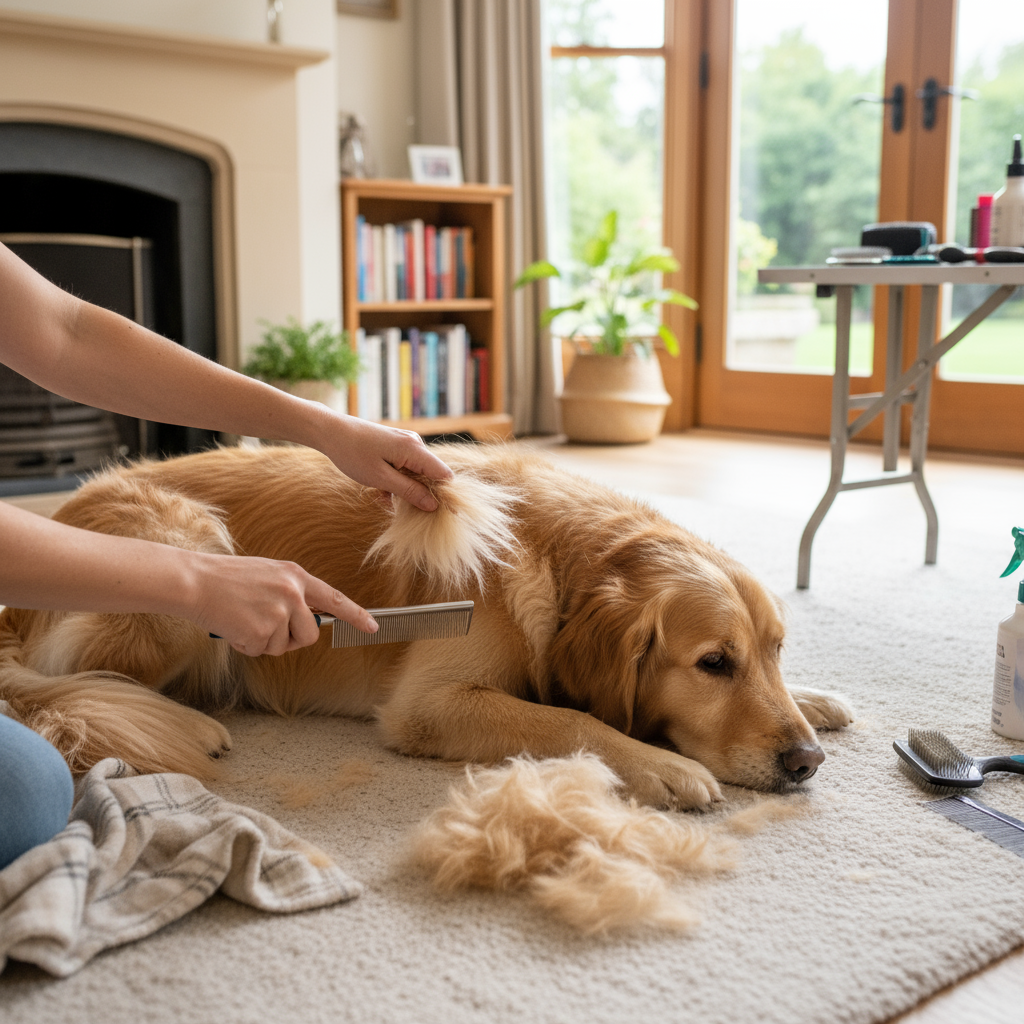 Proper at-home brushing techniques for Golden Retrievers