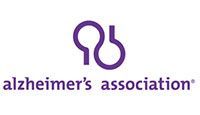 The logo for the alzheimer 's association is purple and white.