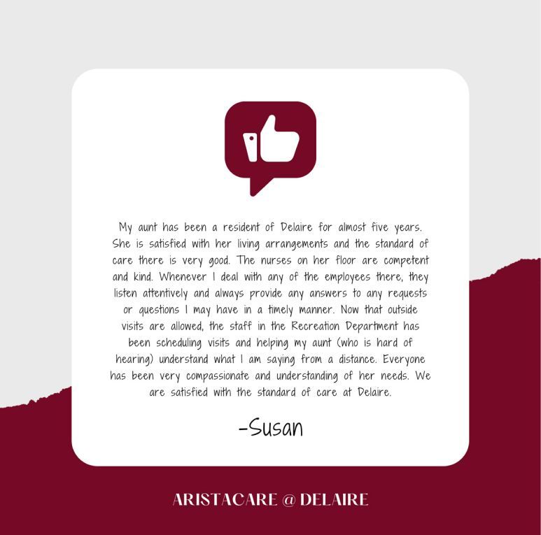 A testimonial from susan is written in a speech bubble with a thumbs up.