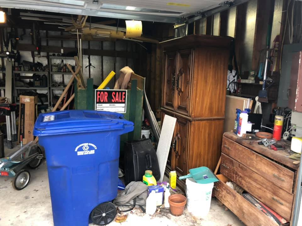 Garage With Junk — Medford, NJ — A&W Clean Out Service