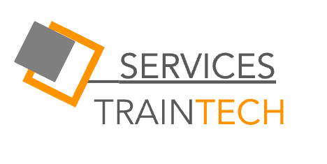 Un logo pour une entreprise appelée services traintech.