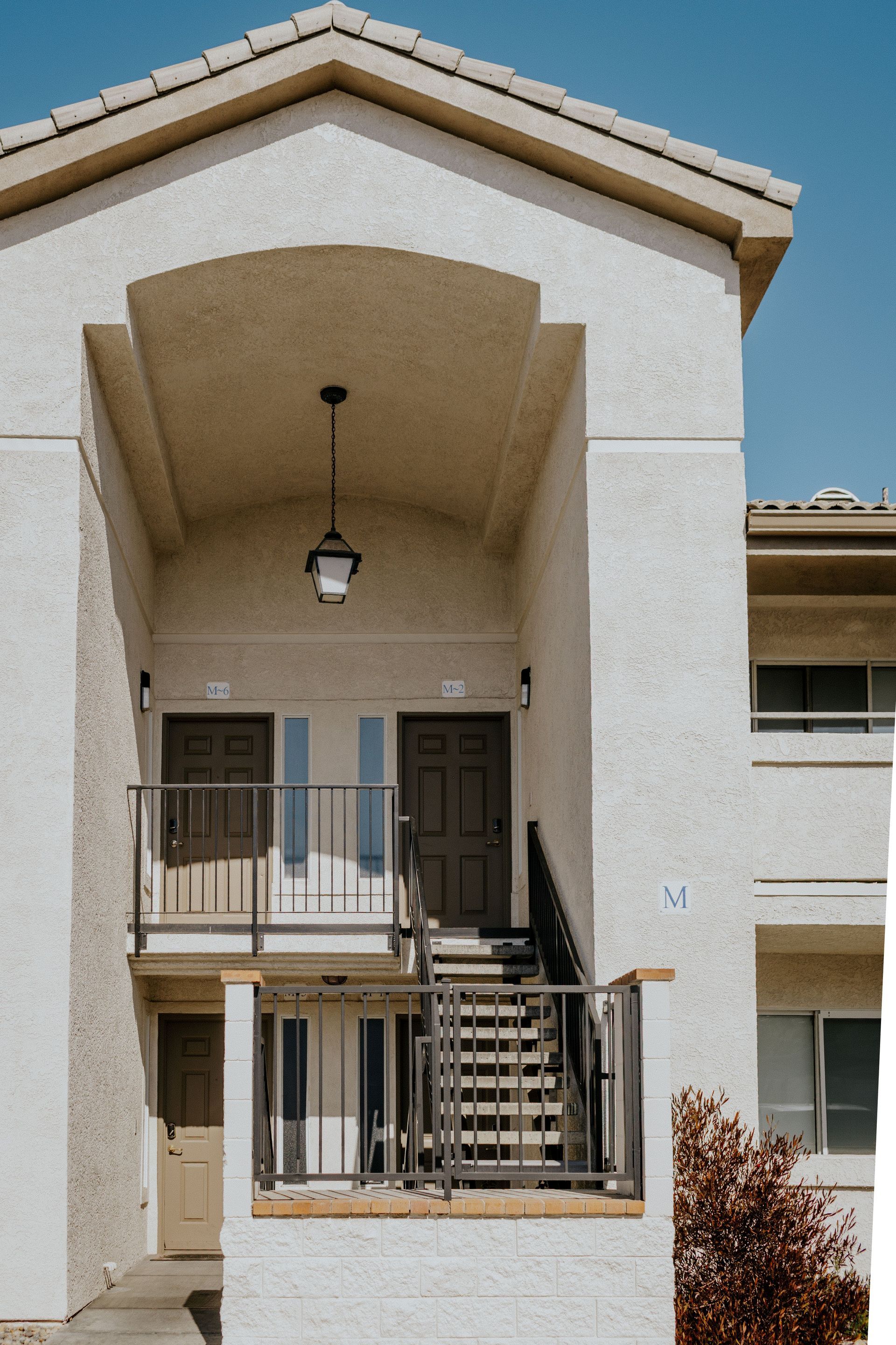There is a tree in the backyard of a house.
