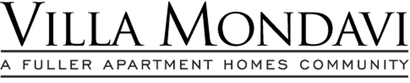 The villa monday logo is a fuller apartment homes community