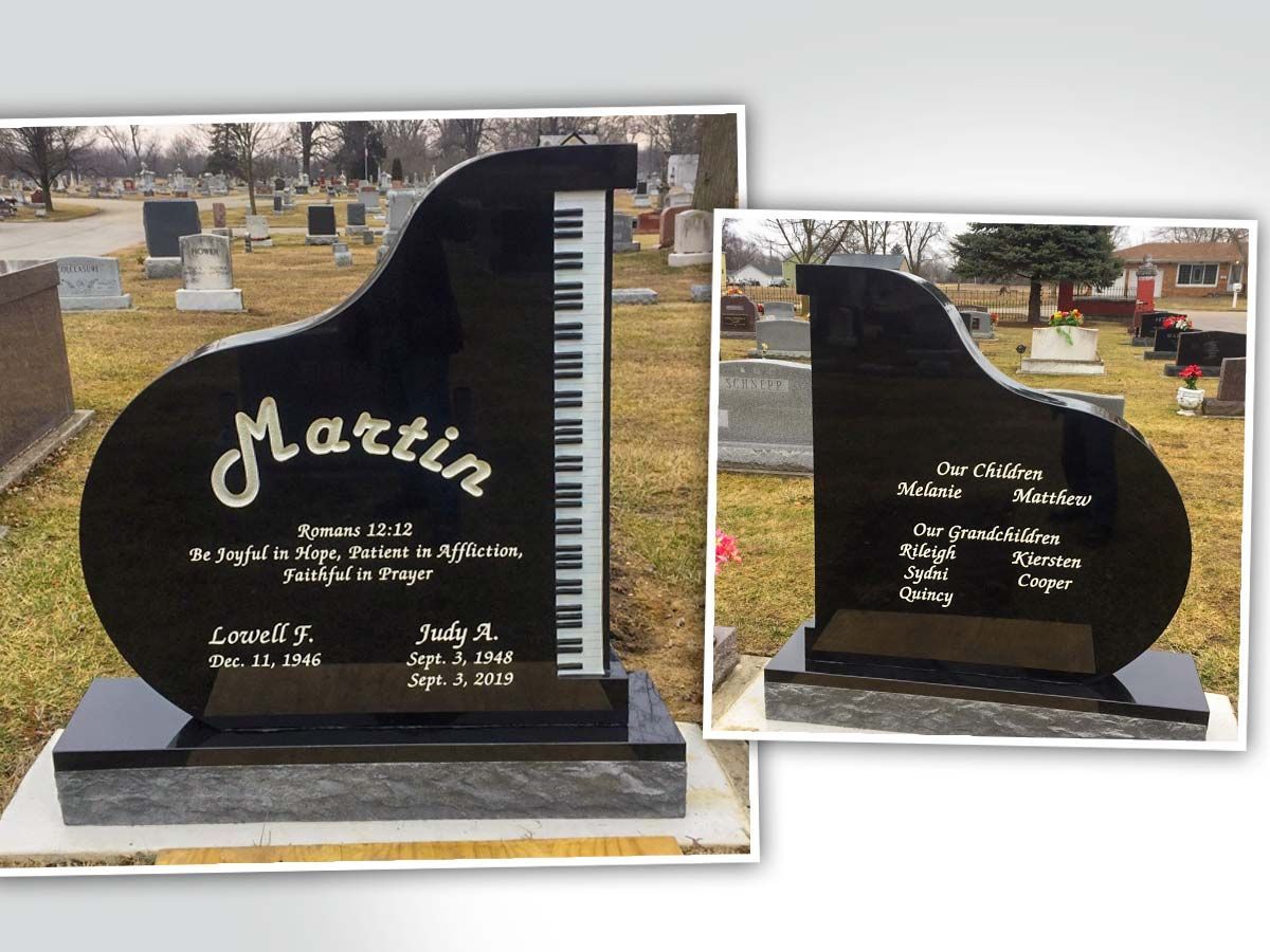 Washington Park Cemetery Piano Headstone