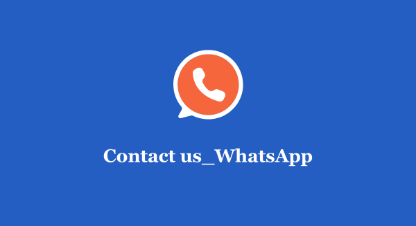 WhatsApp logo with contact us text.
