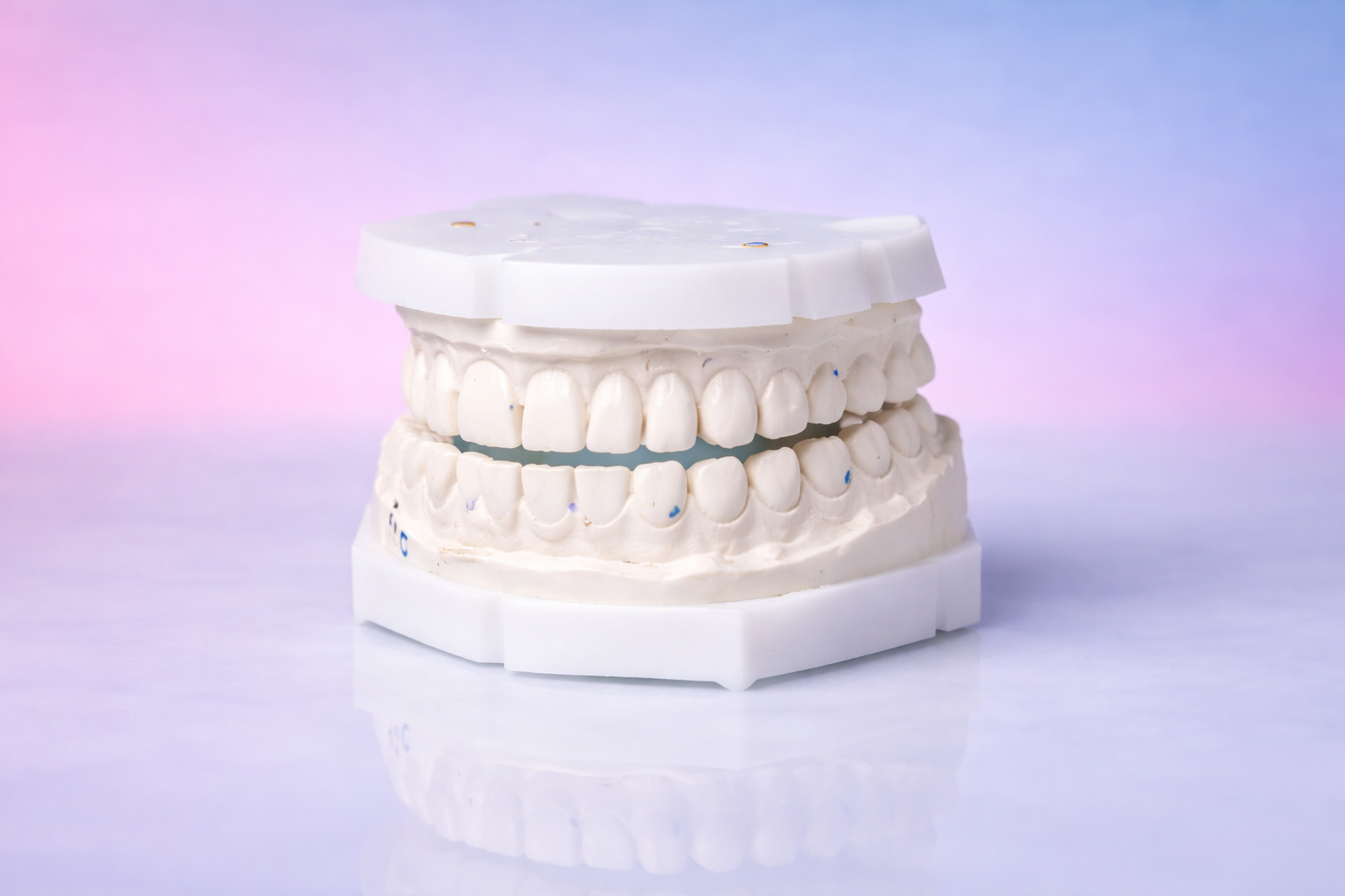 Prótese total em modelo dentário