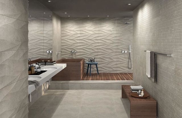 Box doccia con parete ondulata