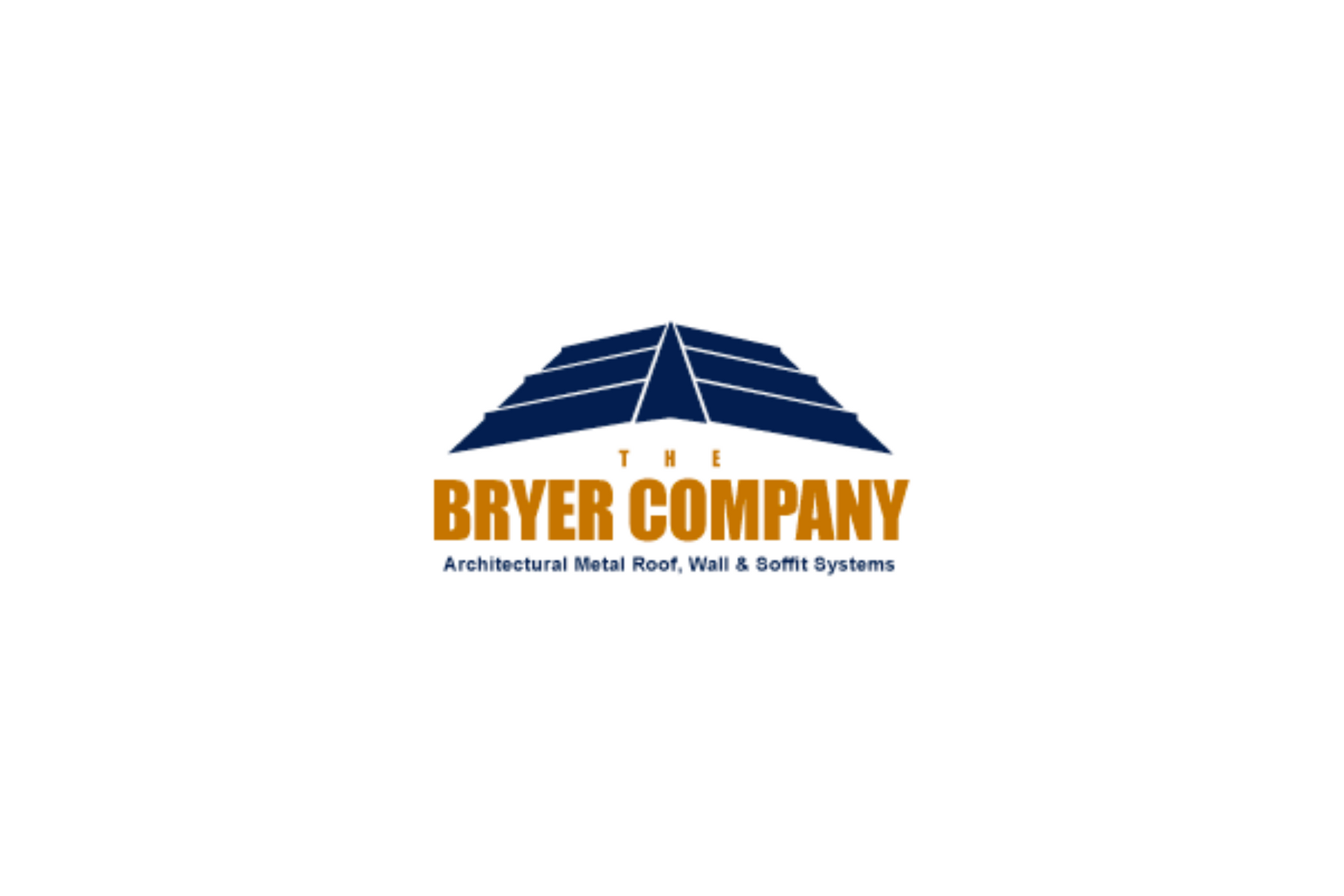 The bryer company logo is a blue and gold logo with a roof.