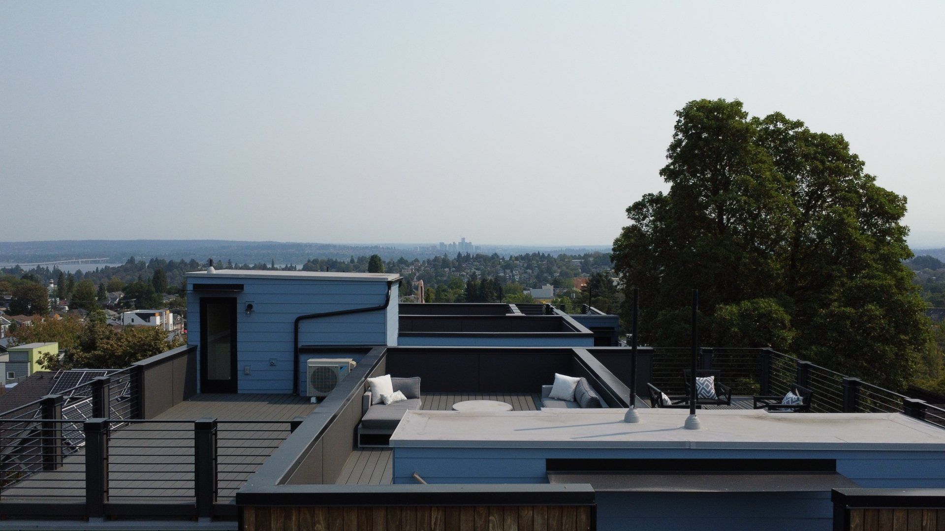 A view of a city from the roof of a building