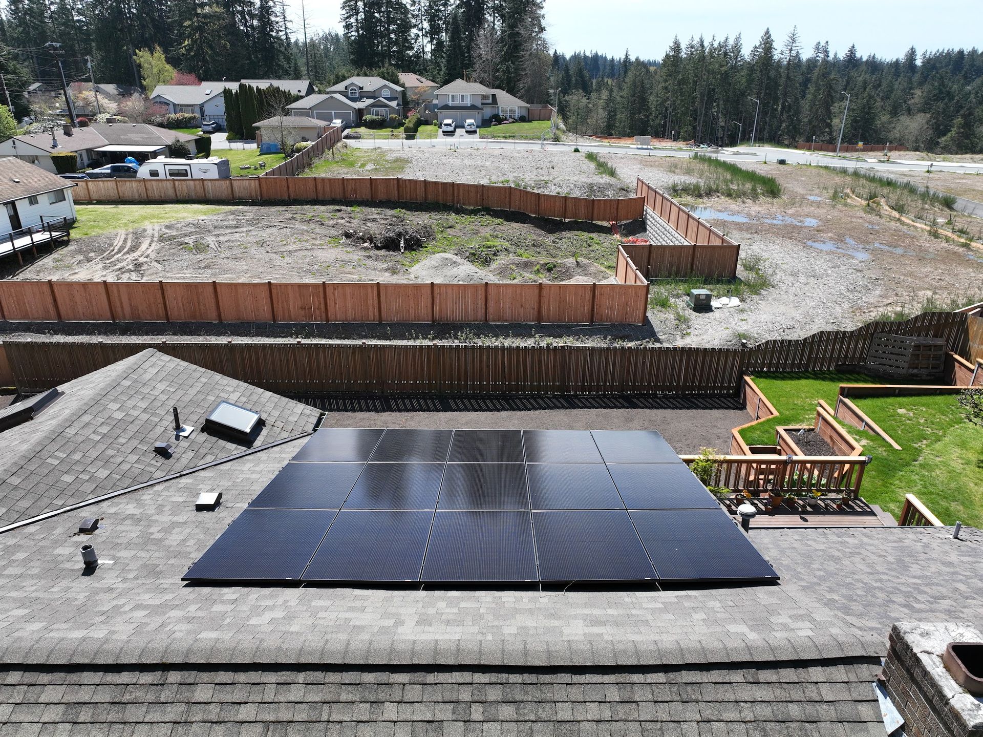 A roof with a lot of solar panels on it
