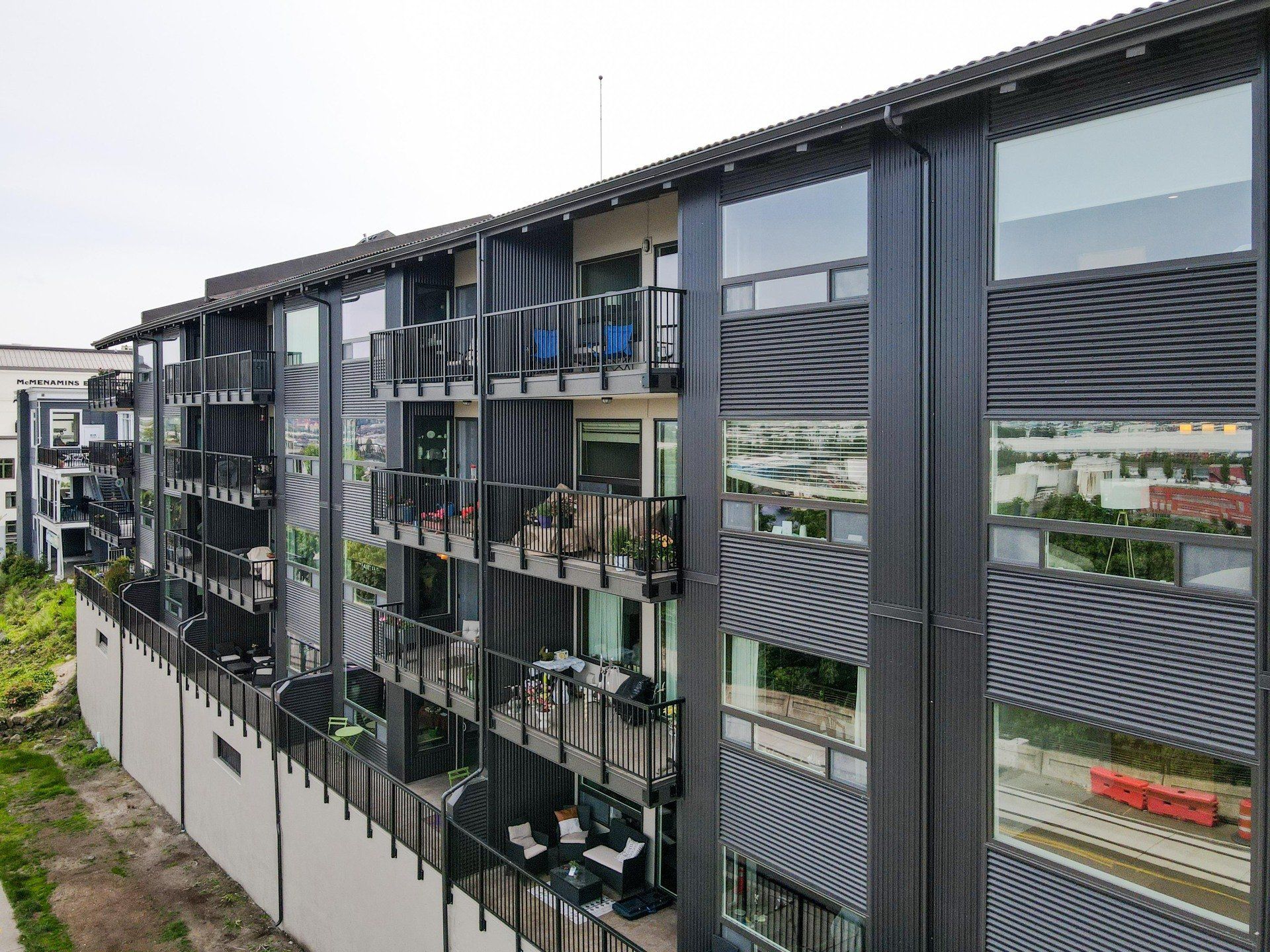A large building with a lot of windows and balconies