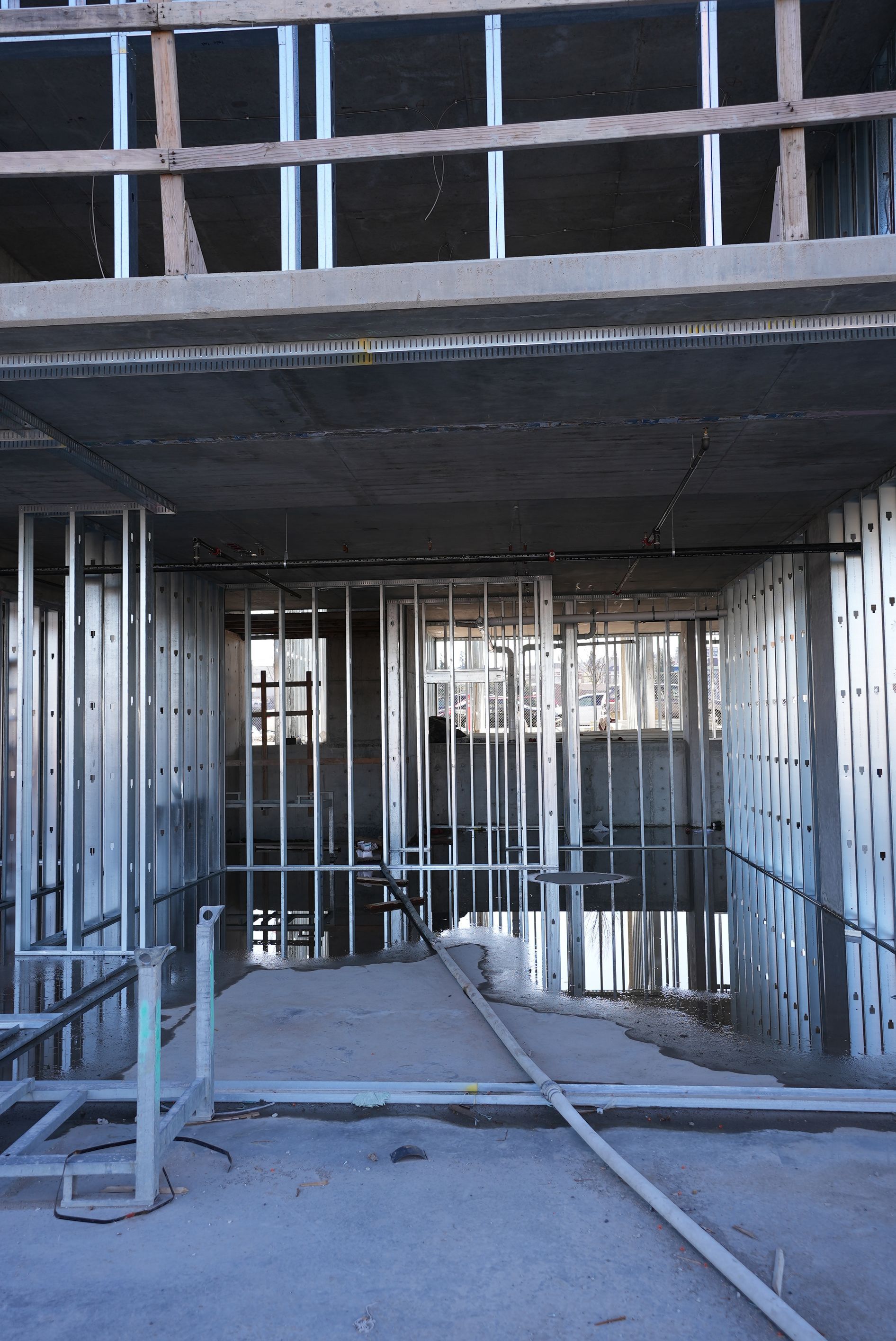 The inside of a building that is under construction