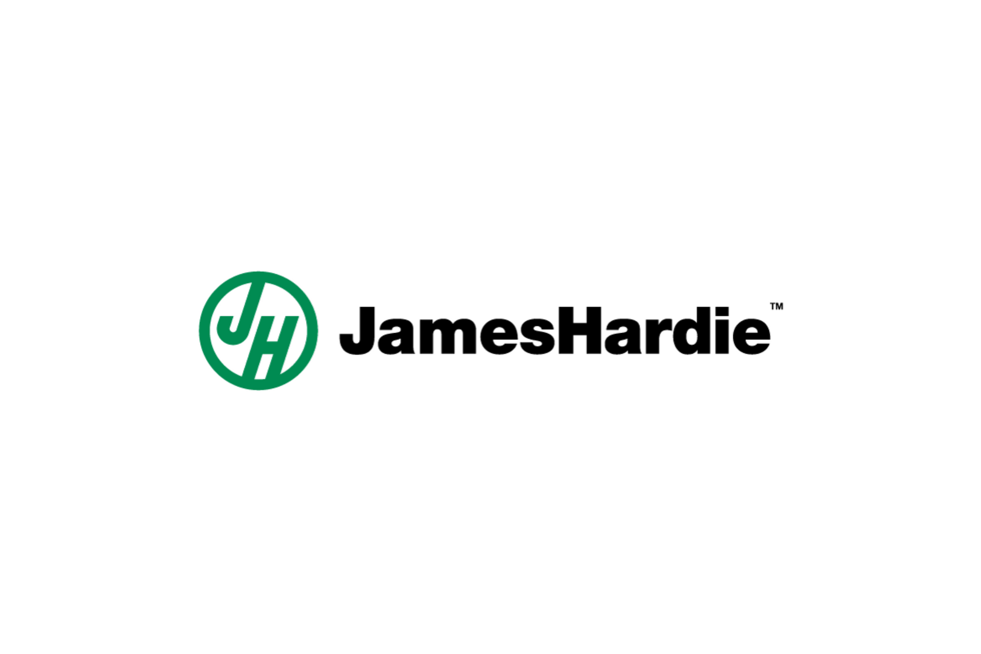 The james hardie logo is green and black on a white background.