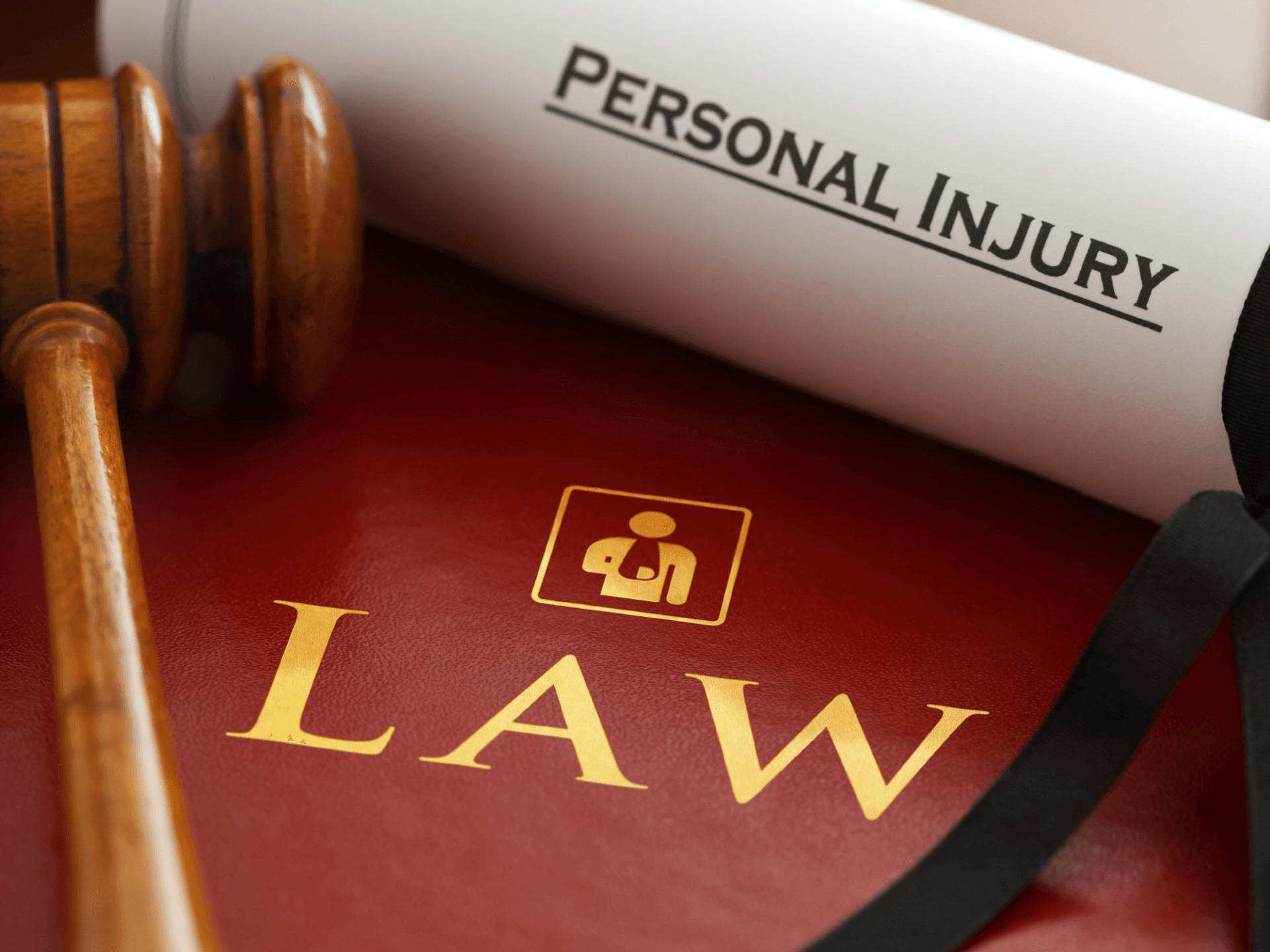 A wooden gavel sits on top of a book of law