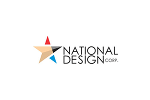 The logo for national design corp. has a star on it
