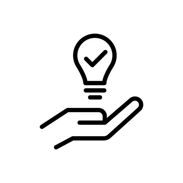 A hand is holding a light bulb with a check mark on it.