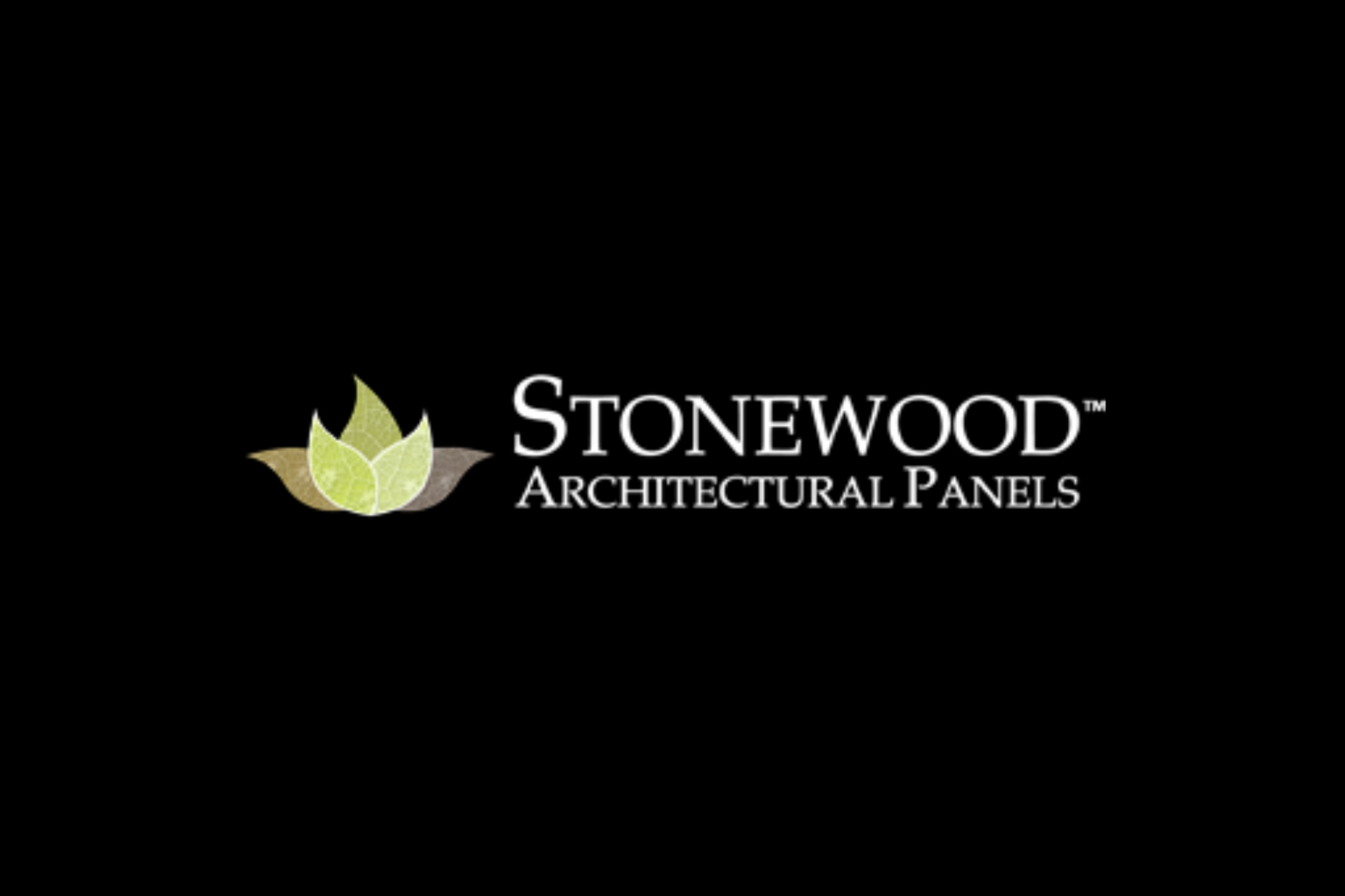 The stonewood architectural panels logo is on a black background.