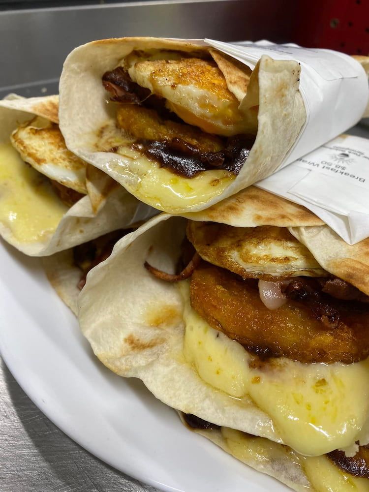A Tortilla Sandwich On A Plate β Cedar Park Bakehouse in Taranganba, QLD