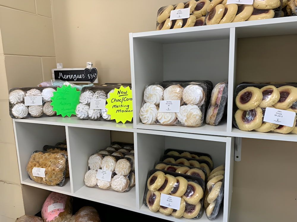 There Are Many Different Types Of Cookies On The Shelves — Cedar Park Bakehouse in Taranganba, QLD