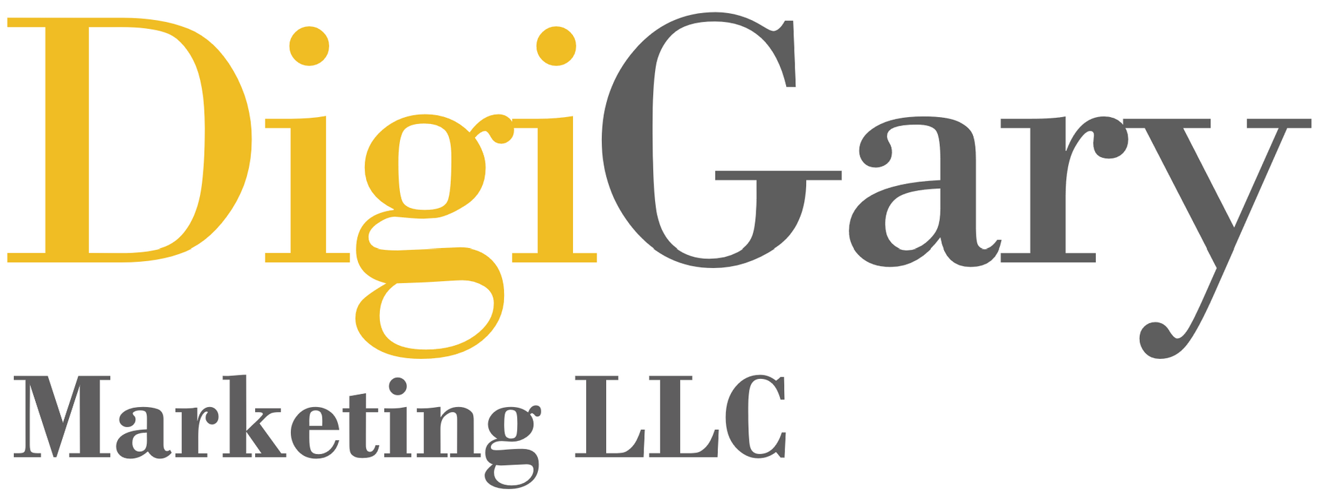 The logo for digigary marketing llc is yellow and black.