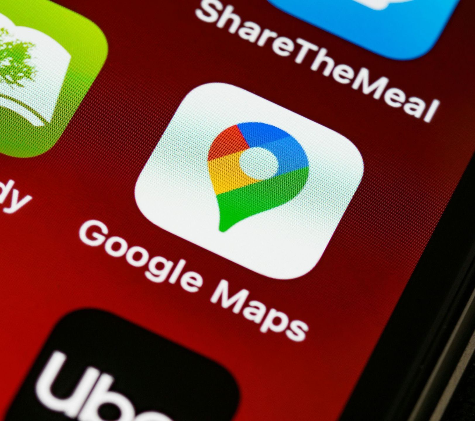 A close up of the google maps app on a phone