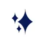 Three navy blue starburst sparkles.