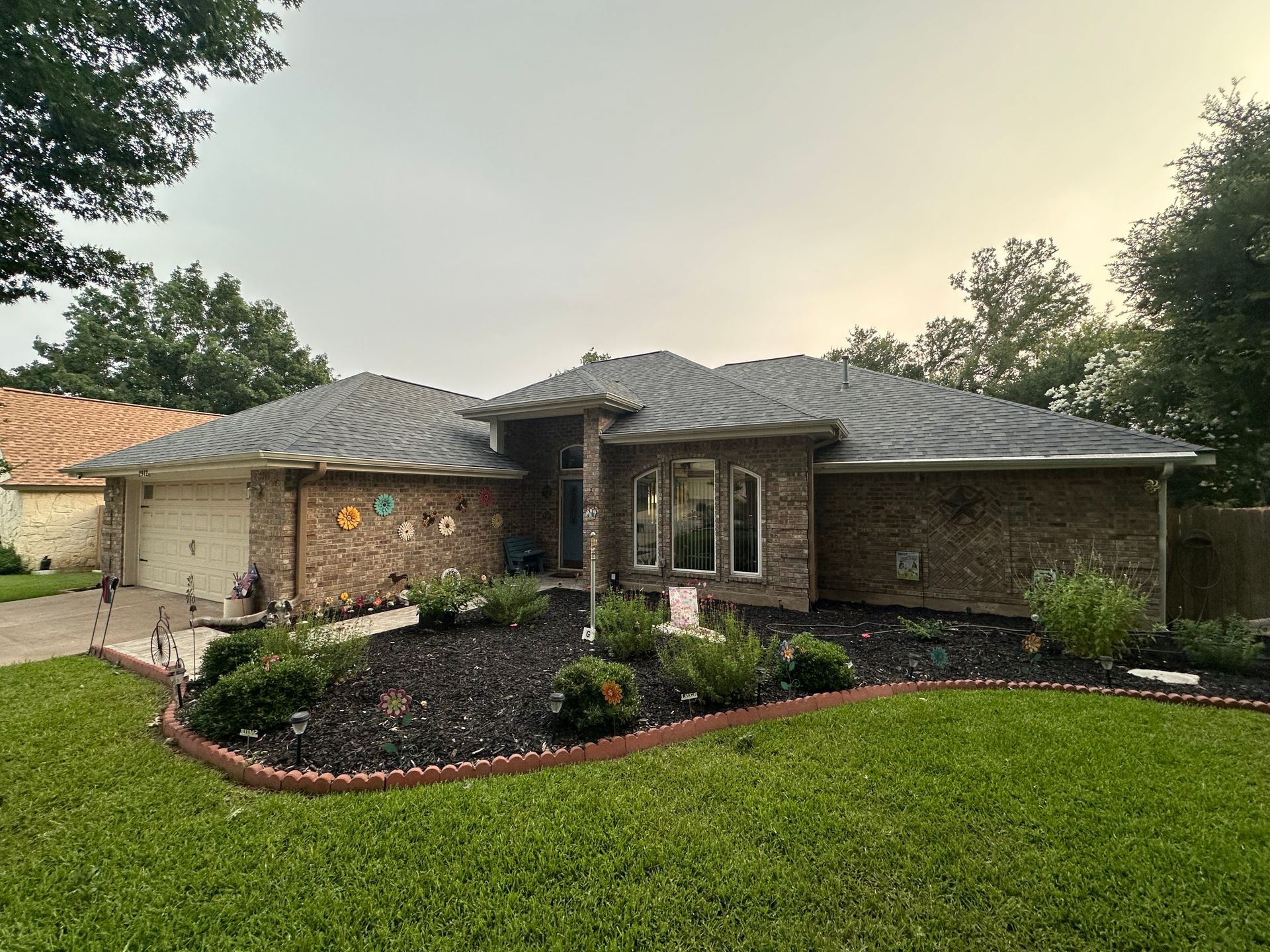 Storm damaged asphalt shingle roof inspection Georgetown TX