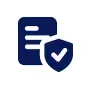 Document with a shield icon, symbolizing secure or verified data.