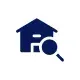 House icon with magnifying glass.