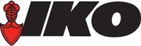 Logo with red emblem, and the black letters "IKO."