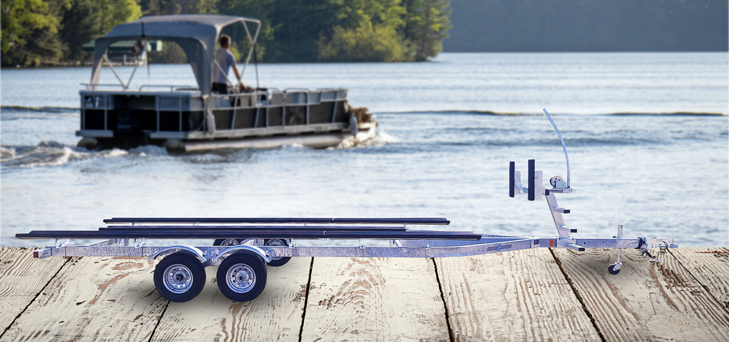 dual axle galvanized pontoon trailer