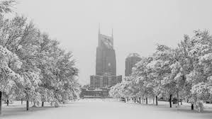 Winter covered in snow in Nashville Tenn area