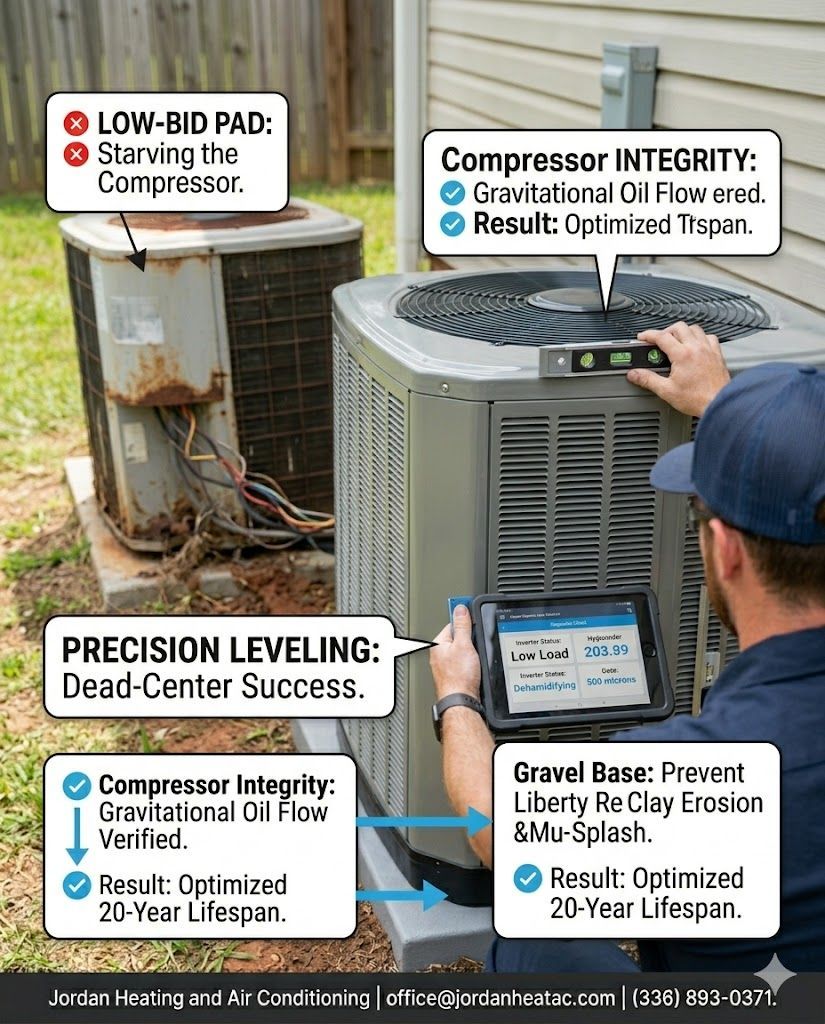 New Trane air conditioning unit installed on a level gravel base with clean wiring.