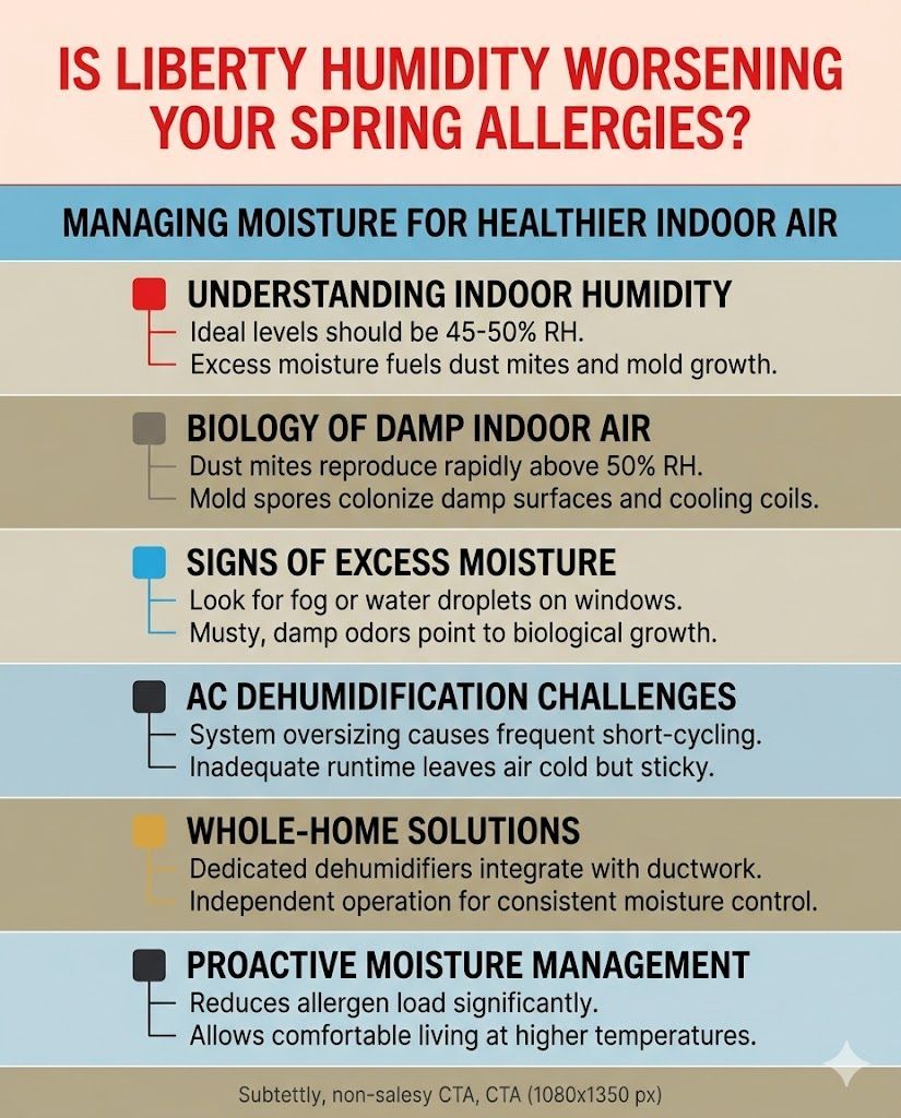 A digital hygrometer showing high indoor humidity levels next to an HVAC vent.