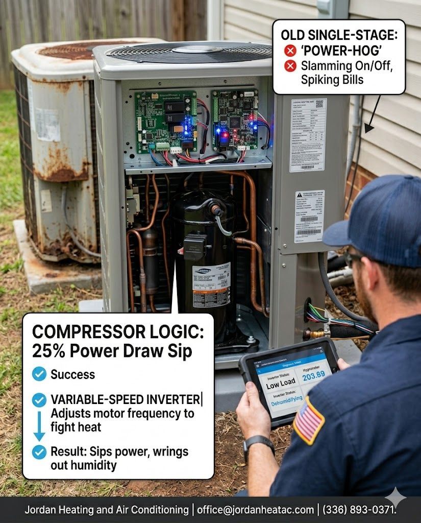 Cross-section of a high-efficiency variable-speed AC compressor.