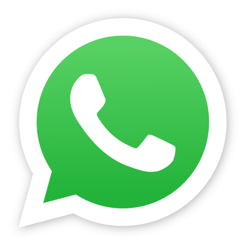 WhatsApp logo: a white telephone handset icon centered inside a green speech bubble on a white background.